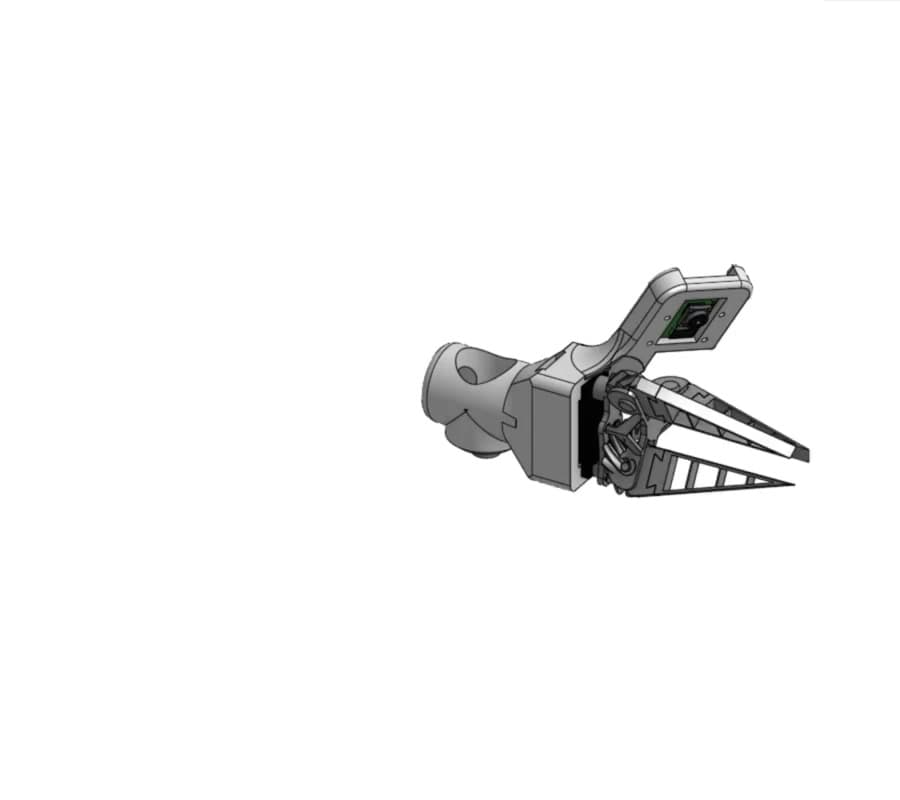 CAD turntable showing the end effector and eye-in-hand camera mount poster