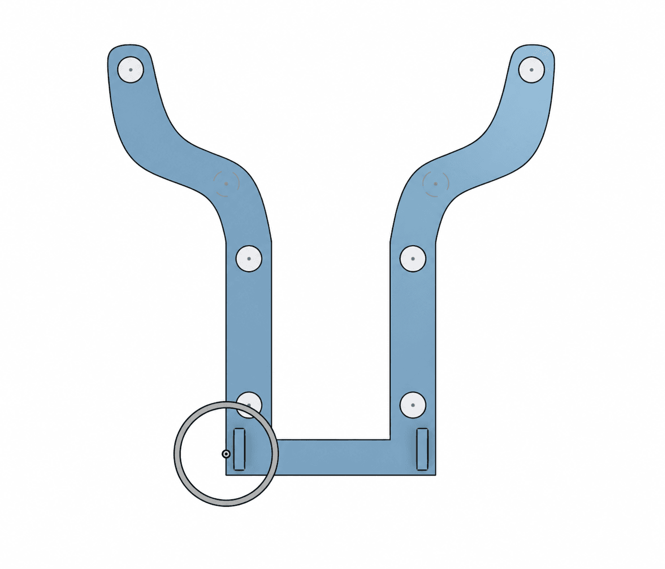 CAD view of a linkage designed for the 2025 FIRST Robotics REEFSCAPE season